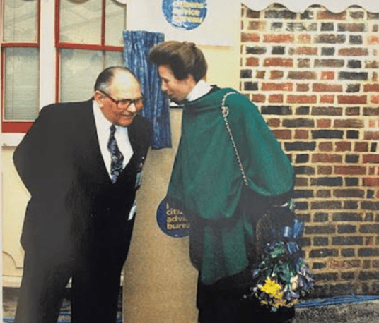 Former Mayor Len Webb with Princess Anne