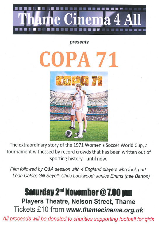 Thame Cinema for All presents 'COPA 71' with England football players