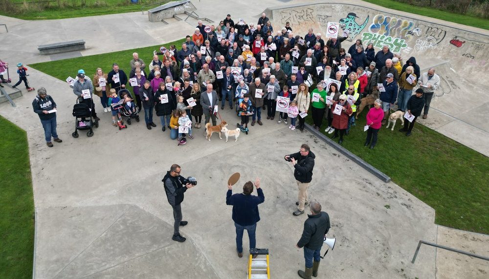 Protests gathered at the Skate Park in Thame